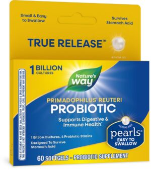 Botella Nature's Way Primadophilus Reuteri probiótico 60 cápsulas