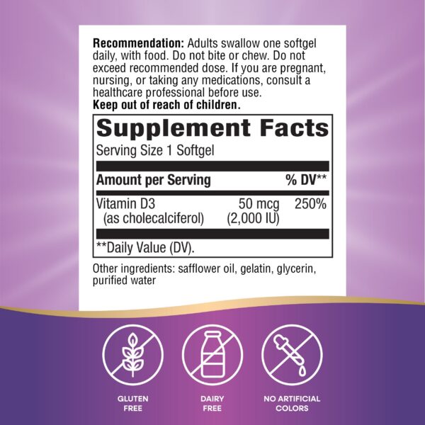 Botella Nature's Way vitamina D3 extra fuerte 240 softgels