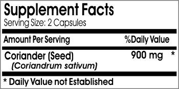 Suplemento natural de semillas de cilantro cápsulas pack 100