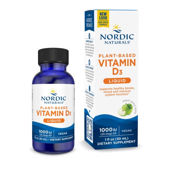 Botella Nordic Naturals Vitamina D3 líquida vegana 1 oz
