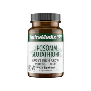 Botella NutraMedix glutatión liposomal 60 cápsulas detox y apoyo inmunológico