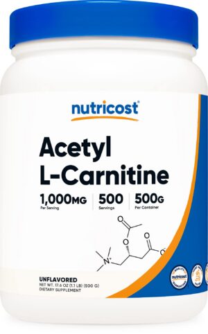 Version 1.0.0 Botella de Nutricost Acetil L-Carnitina