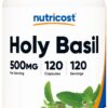 Botella de Nutricost cápsulas de albahaca sagrada 500 mg