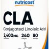 Botella Nutricost CLA 2400mg 240 cápsulas blandas