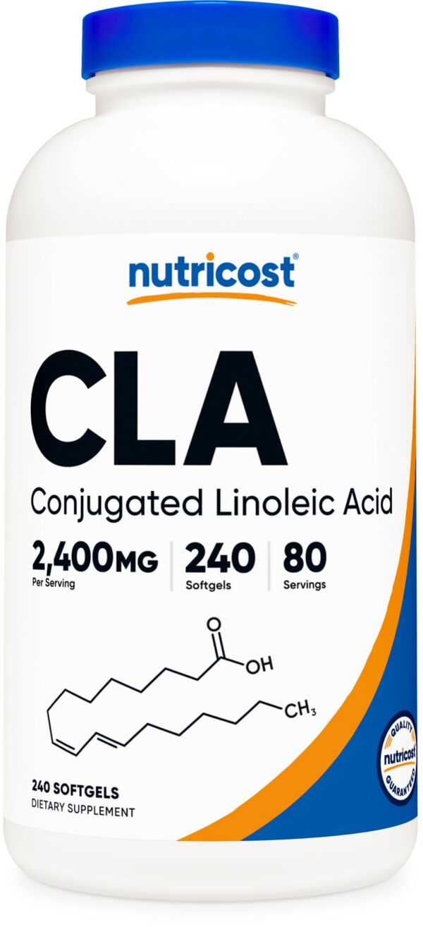 Botella Nutricost CLA 2400mg 240 cápsulas blandas
