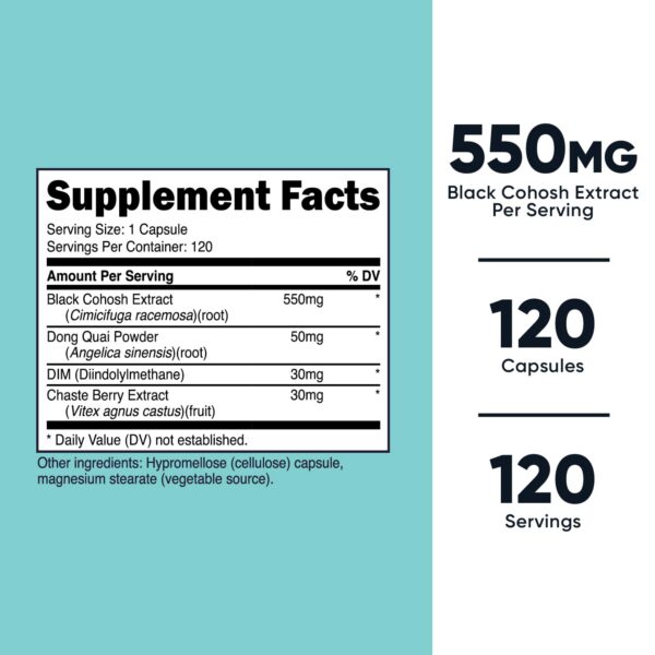 Botella de Nutricost Cohosh Negro para salud femenina