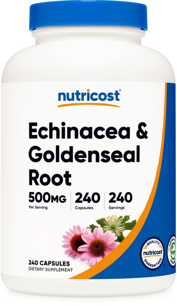 Botella Nutricost Echinacea Goldenseal 240 cápsulas