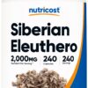 Version 1.0.0 Botella de Nutricost Eleuthero Siberiano 500mg 240 cápsulas