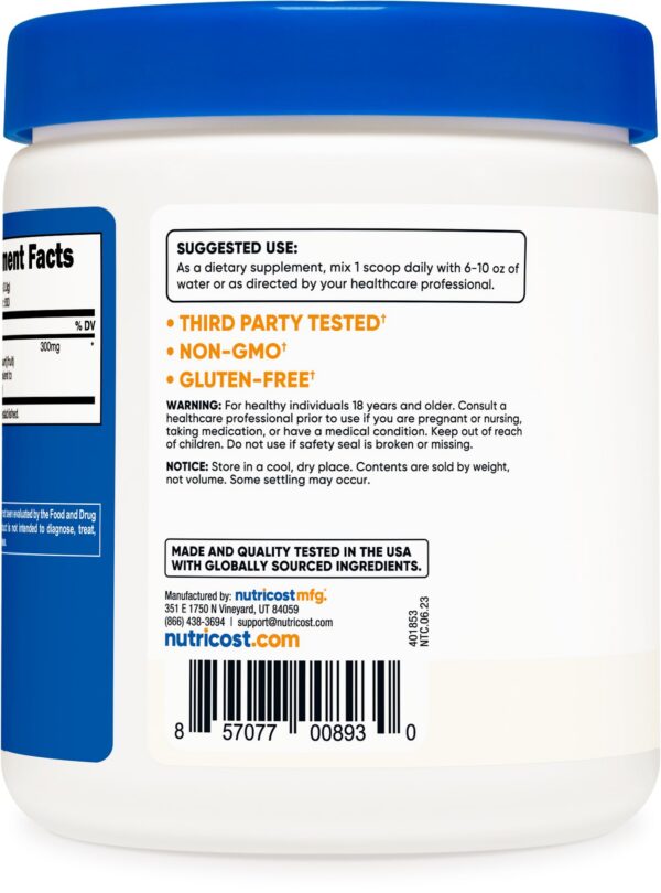 Botella Nutricost polvo de arándano sin gluten y no GMO