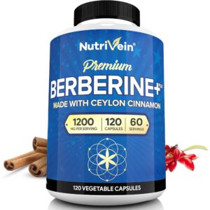 Botella Nutrivein Berberina 1200mg con Canela Ceylán 120 cápsulas