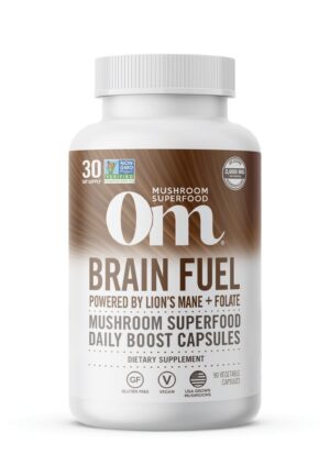 Botella OM Mushroom Superfood cápsulas energía cerebral