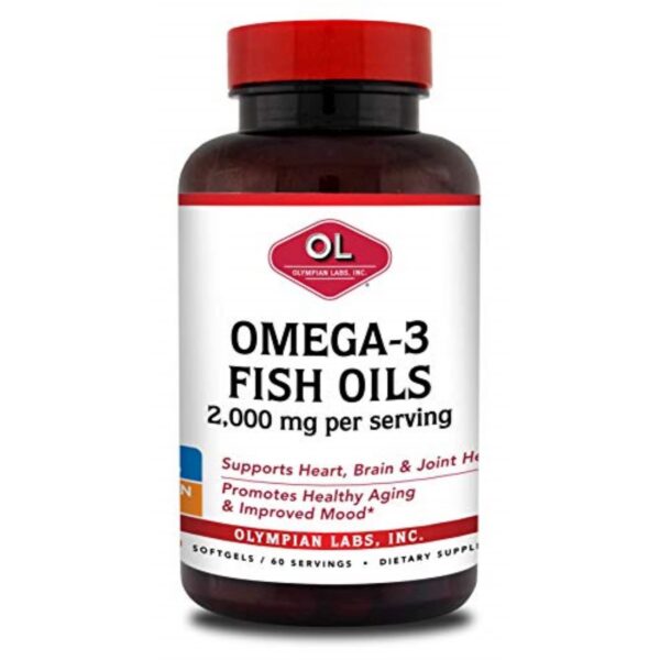 Botella de Omega-3 aceite de pescado Olympian Labs 120 cápsulas