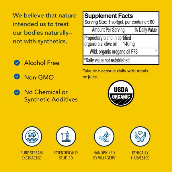 Frasco North American Herb & Spice Oreganol P73 60 cápsulas