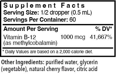 Botella Patient One vitamina b12 líquida 2000mcg