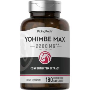 Version 1.0.0 Botella Piping Rock Yohimbe 180 cápsulas extracto concentrado para hombres