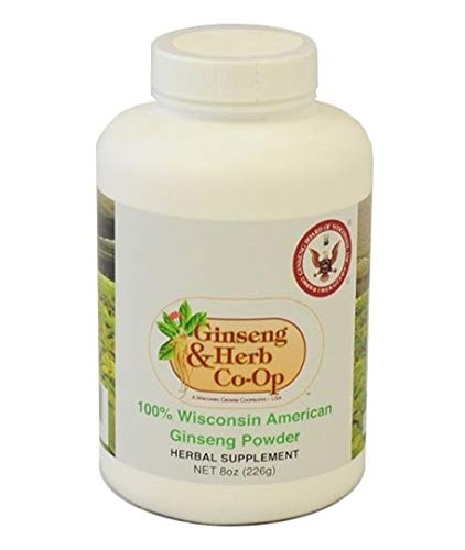 Botella resellable de polvo puro de ginseng americano Wisconsin 8oz