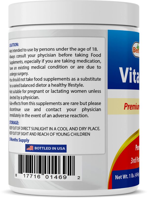 Botella polvo vitamina C Best Naturals calidad pura