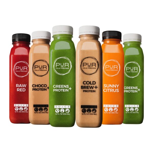 Botella PUR Powerhouse limpieza jugos 7 días con proteína vegana