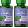 Botella Puritan's Pride aloe vera 200 softgels blanca
