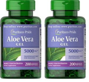 Botella Puritan's Pride aloe vera 200 softgels blanca