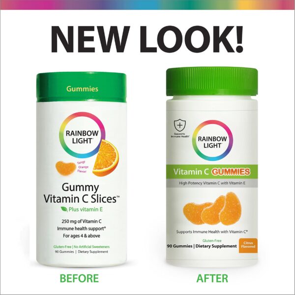Version 1.0.0 Botella Rainbow Light gomitas para apoyo inmunológico vitamina c