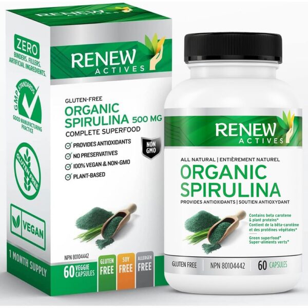 Botella Renew Actives Spirulina 60 cápsulas