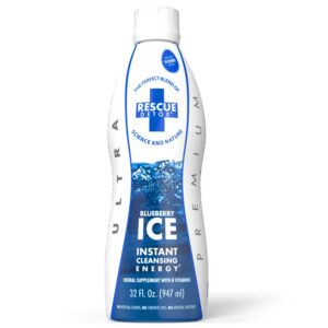 Version 1.0.0 Botella Rescue Detox ICE sabor arándano para limpieza rápida