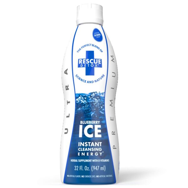 Version 1.0.0 Botella Rescue Detox ICE sabor arándano para limpieza rápida