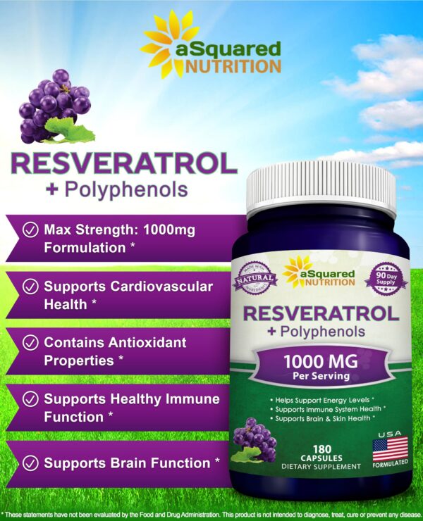 Botella Resveratrol aSquared etiqueta