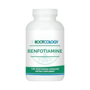 Botella Rootcology Benfotiamina 300 mg cápsulas vitamina B1