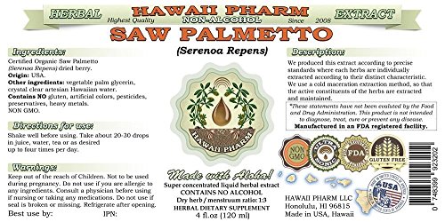 Version 1.0.0 Botella Saw Palmetto bayas secas orgánicas 2 fl.oz