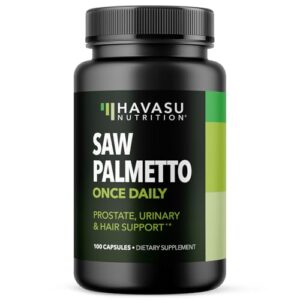 Version 1.0.0 Botella de Saw Palmetto para salud prostática hombres 100 cápsulas veganas