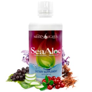 Version 1.0.0 Botella SeaAloe líquido multivitaminico con aloe vera y vegetales marinos 32 oz