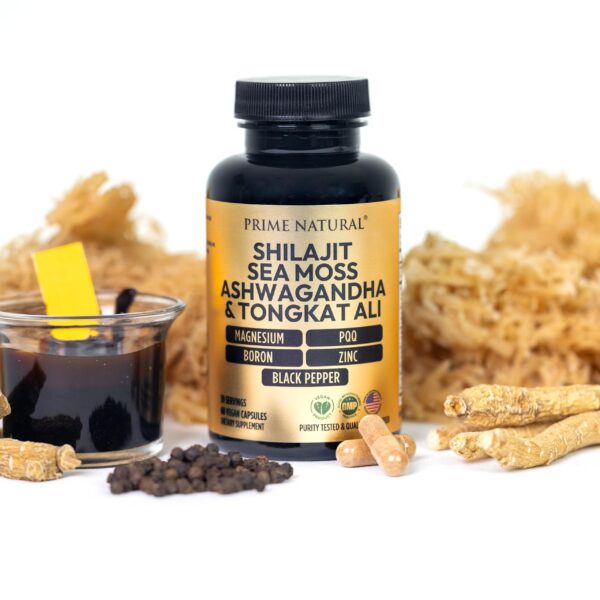 Botella de Shilajit 10,000mg y Musgo de Irlanda