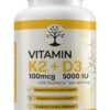 Botella Socotra Health cápsulas vitamina d3 k2 5000 iu