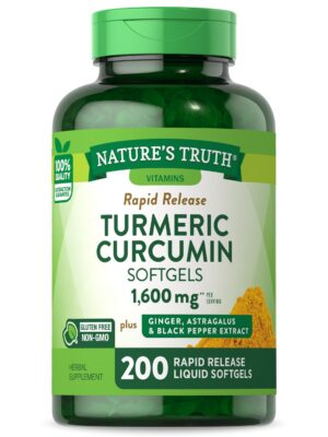 Version 1.0.0 Botella de softgels cúrcuma curcumina Nature's Truth 200 unidades