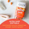 Botella de softgels OLLY Ultra fuerza para cabello con biotina