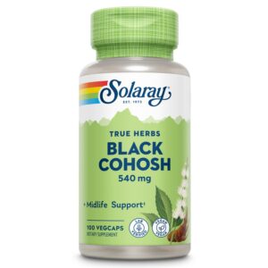 Botella SOLARAY Cohosh Negro 540 mg 100 cápsulas vegetales