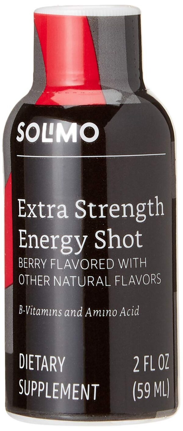 Version 1.0.0 botella Solimo Energy Shot 2 fl oz sabor berry