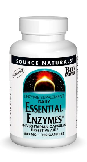 Botella Source Naturals enzimas digestivas 120 cápsulas