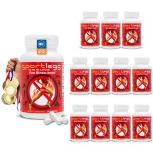 Botella de Sportlegs con 120 cápsulas pre entreno