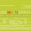 Botella de spray multivitamínico para niños sin azúcar sabor fruta