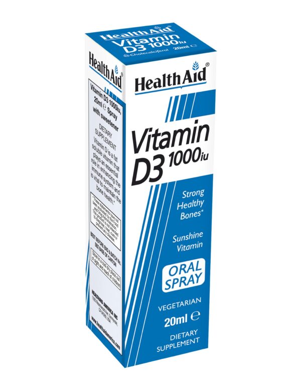 Botella spray oral vitamina d3 para huesos fuertes