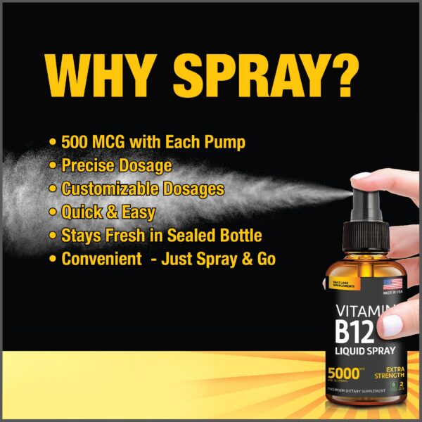 Botella spray vitamina B12 methylcobalamina 500 mcg Salt Lake