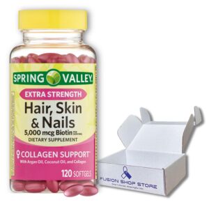 Botella Spring Valley Biotina 5000mcg para cabello piel y uñas