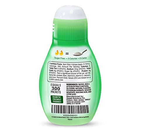Botella stevia líquida EZ-Sweetz sobre fondo blanco