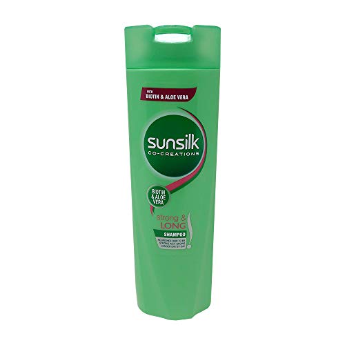 Botella Sunsilk champú fuerte y largo con biotina 180 ml