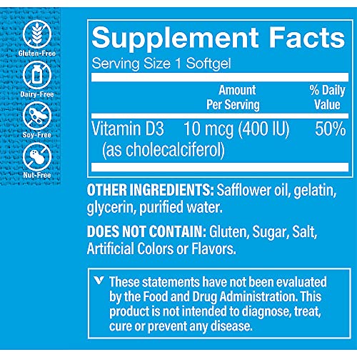 Botella suplementaria vitamina d3 400ui the vitamin shoppe