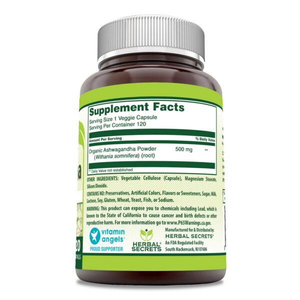 Version 1.0.0 Botella de suplemento Ashwagandha 120 cápsulas