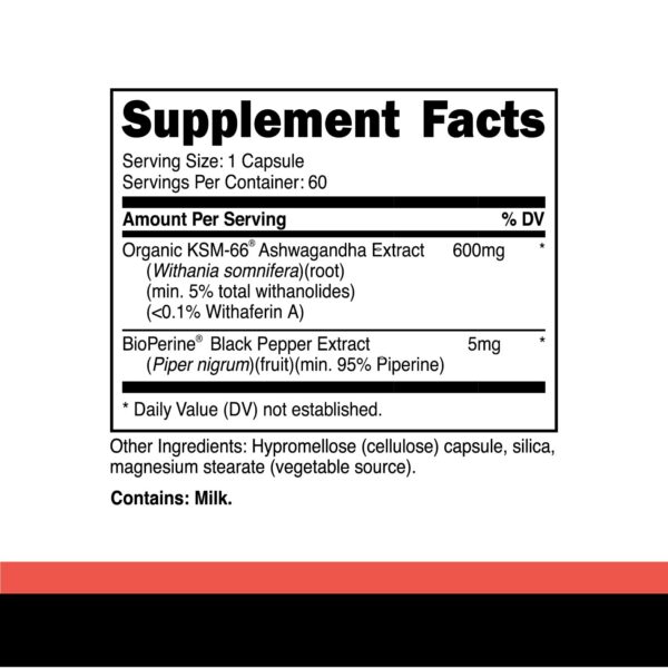 Botella de suplementación Ashwagandha KSM-66 Primal